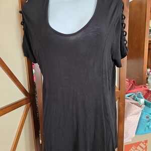 NAIF Black Women's Top with Stylish Sleeve Detail